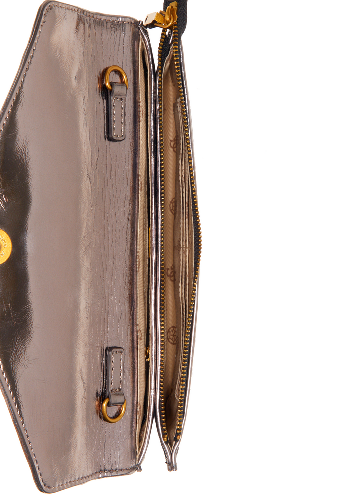 Cartera Virtual Flap Clutch Pew Plateado Guess-3