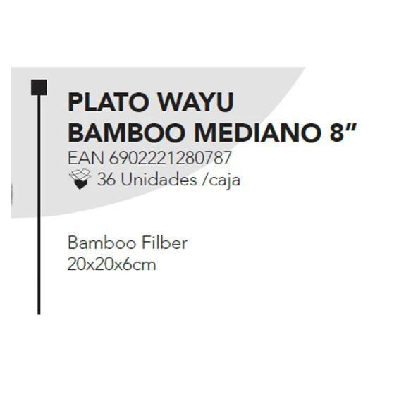 Plato Wayu Bamboo Mediano 8''-2