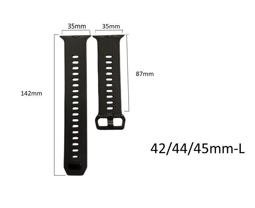 Correa Compatible Iwatch Apple Watch Negro 42-44-45MM-L-1