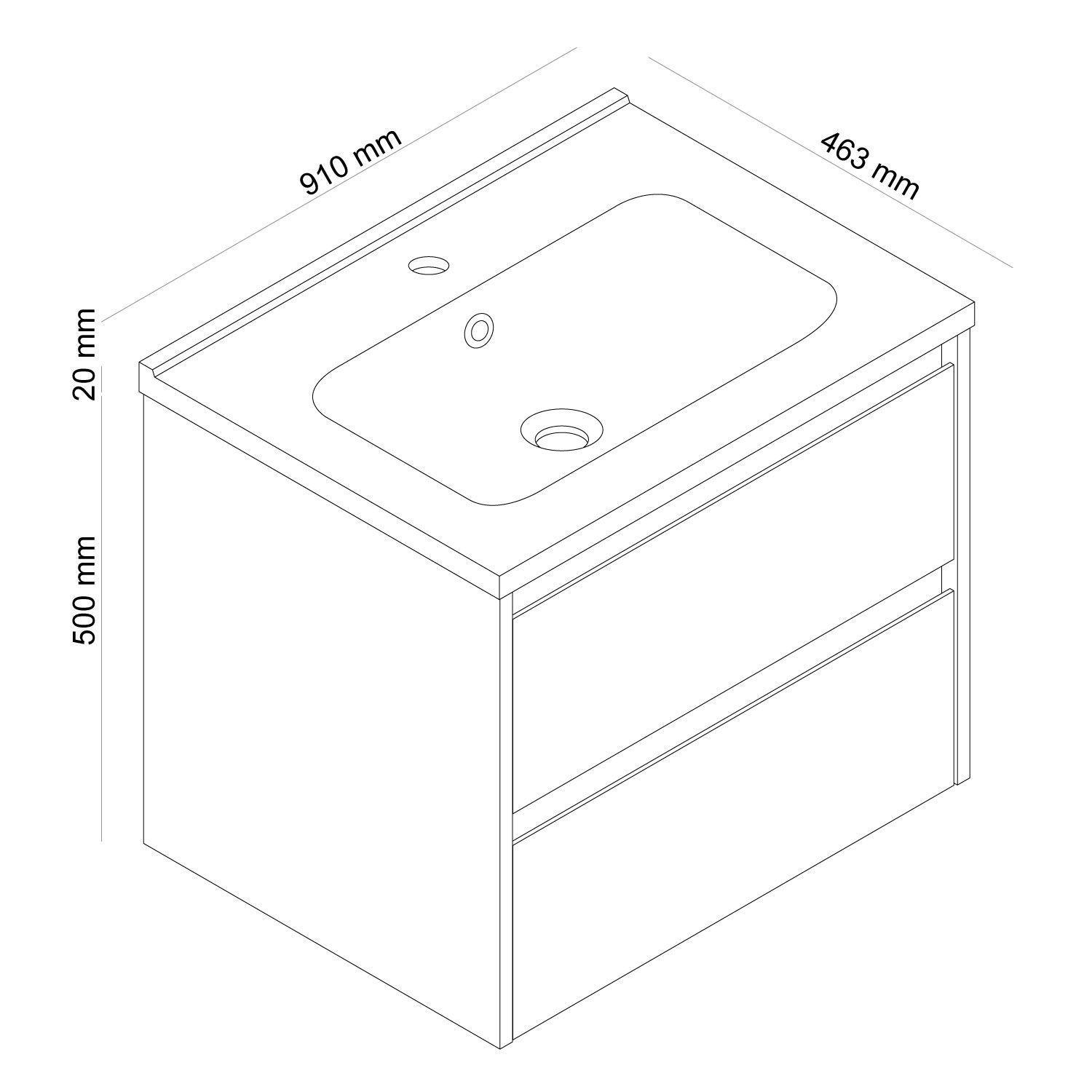 Mueble Vanitorio Bära Oslo 90 cm Marrón-2