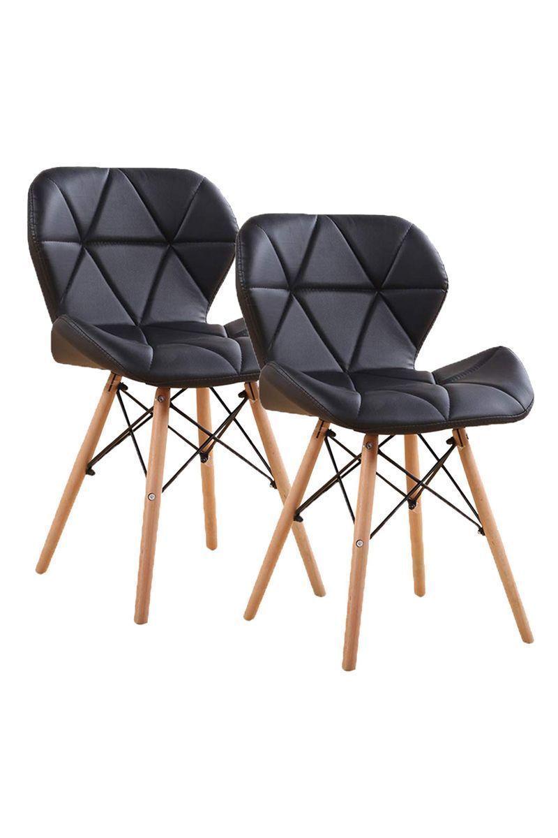 Pack 2 Sillas Eames Acolchada Negro-0