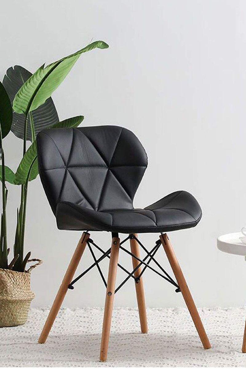 Pack 2 Sillas Eames Acolchada Negro-1