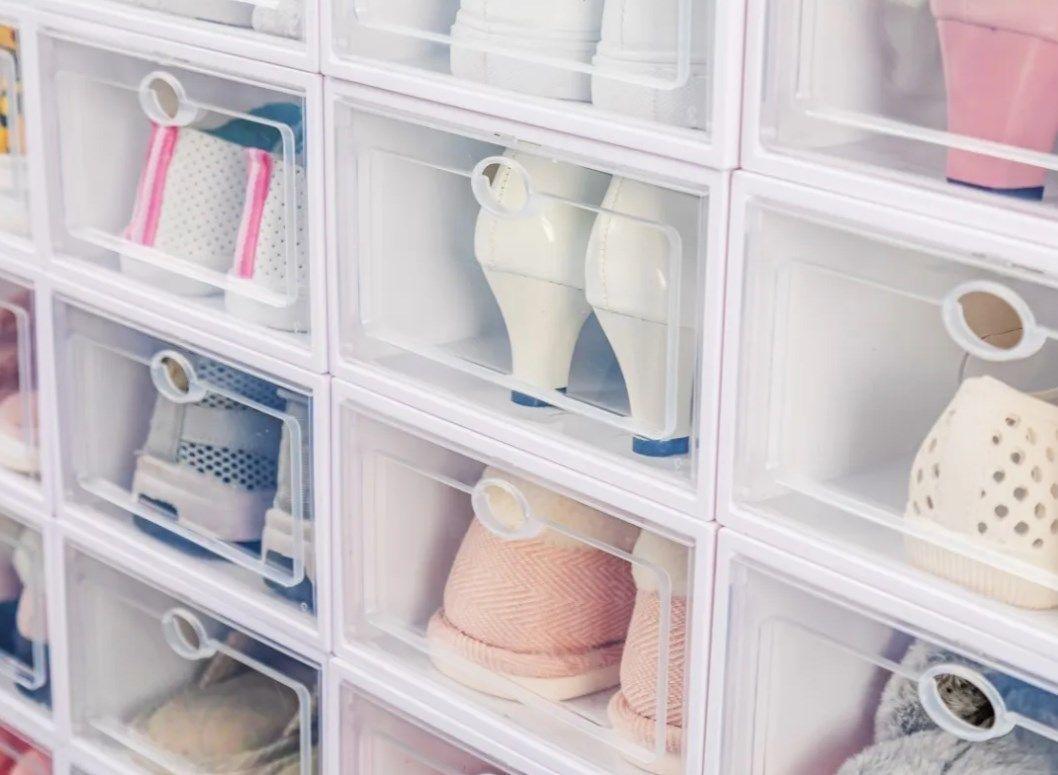 Pack 6 Caja Organizador Zapato Estante Armarble Apilable-5