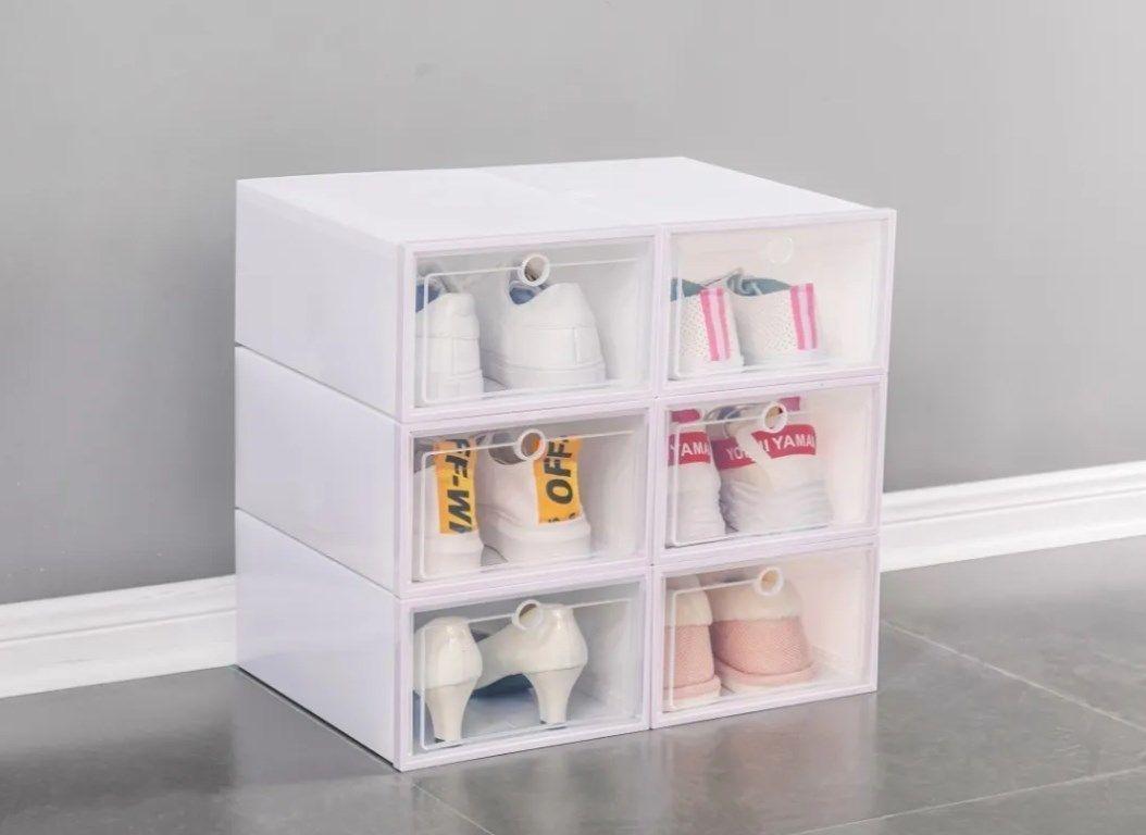 Pack 6 Caja Organizador Zapato Estante Armarble Apilable-2