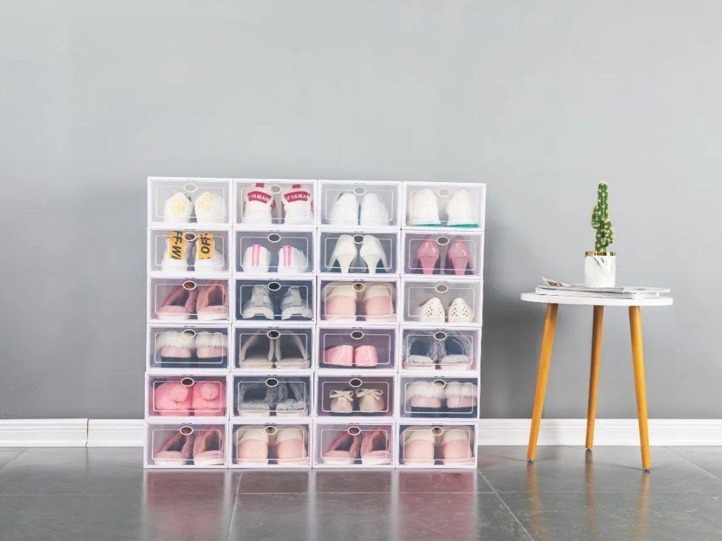 Pack 6 Caja Organizador Zapato Estante Armarble Apilable-4