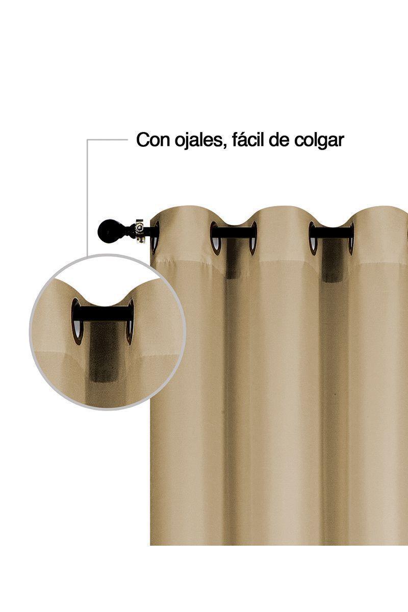 Pack 2 Cortinas de Tela Ojales 140x220 cm Crema-4