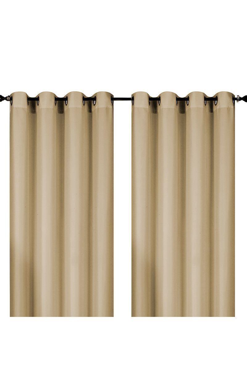 Pack 2 Cortinas de Tela Ojales 140x220 cm Crema-0