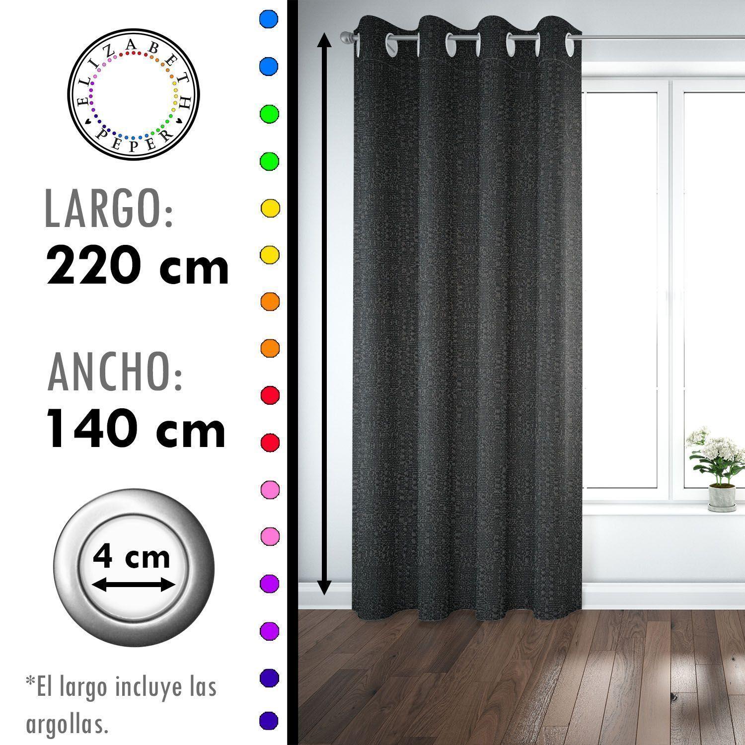 SET DE CORTINAS HOGAR 2 PAÑOS DE 140 X 220 CM NEGRO-2