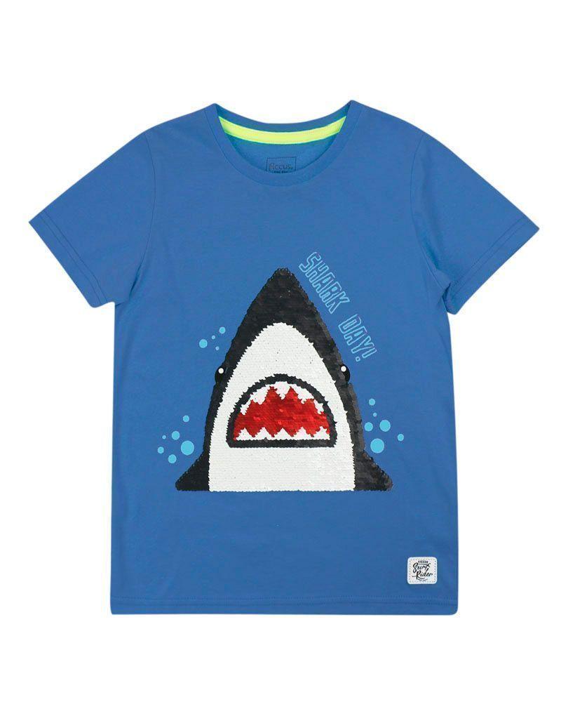 Polera Kids Niño Lentejuelas Shark Ficcus-0