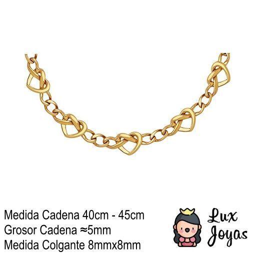 Collar Baño Oro Amarillo 18 Kilates Corazón Grumet-4