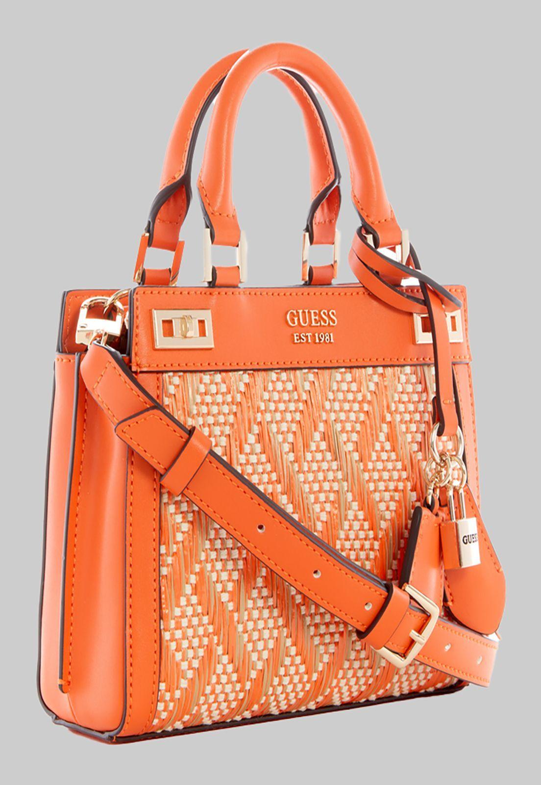 Mini Cartera Guess Katey Mini Satchel Ora Naranjo-1