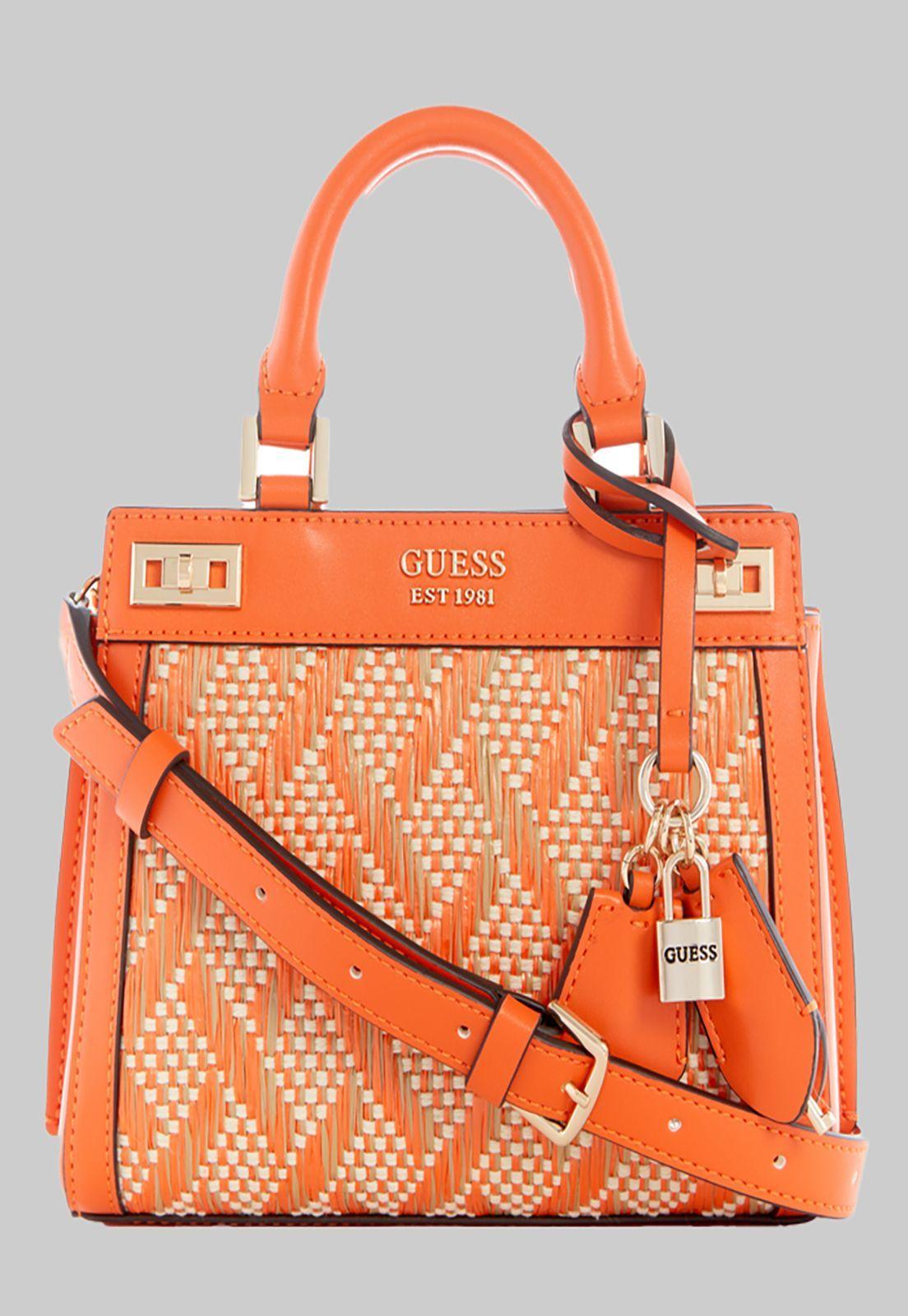Mini Cartera Guess Katey Mini Satchel Ora Naranjo-0