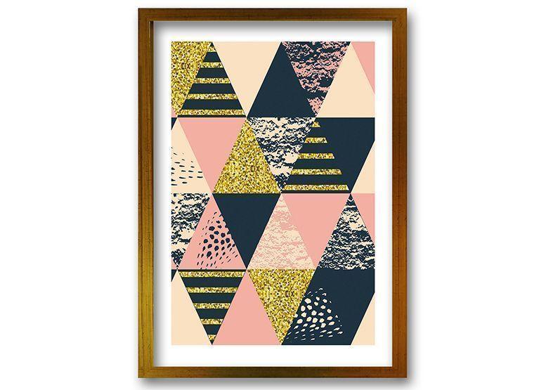 Cuadro 50x35 cm ilustración Rosa triangular-0