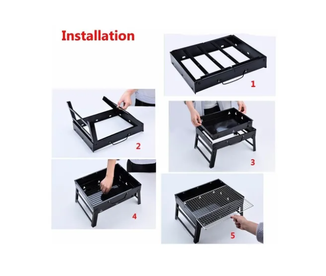 Parrillera Portátil Plegable De Carbón Para Asados-2