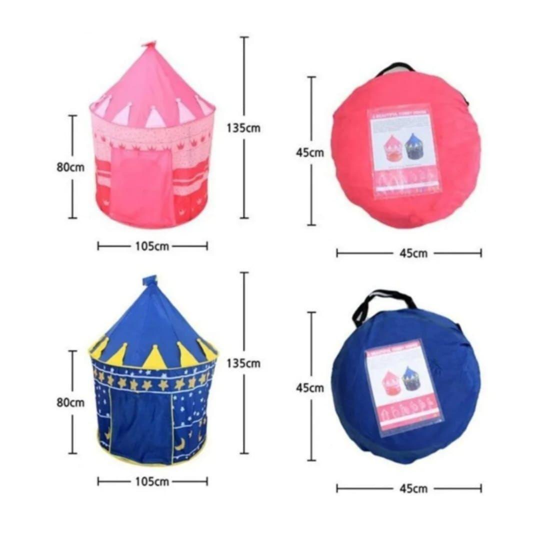 Carpa Castillo Infantil Niños Azul fácil armado-3