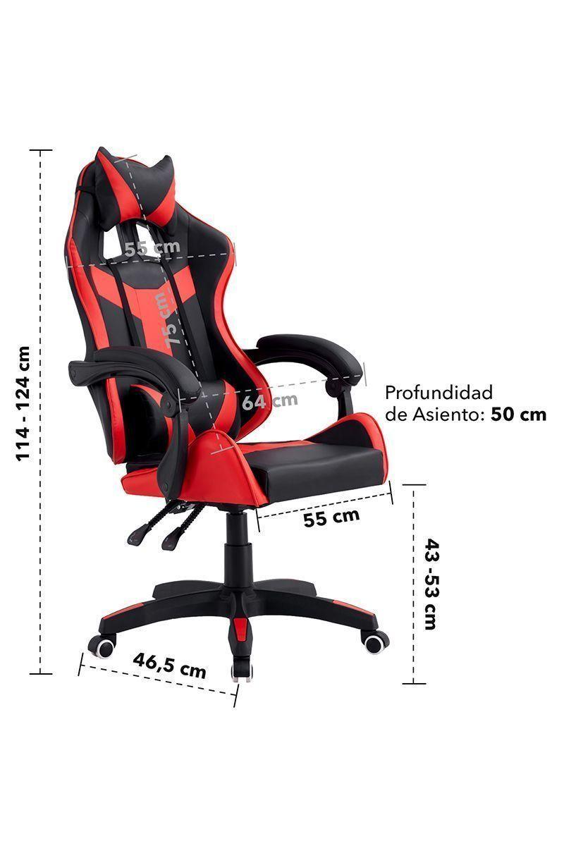 Silla Gamer Racing Multifuncional Rojo-2