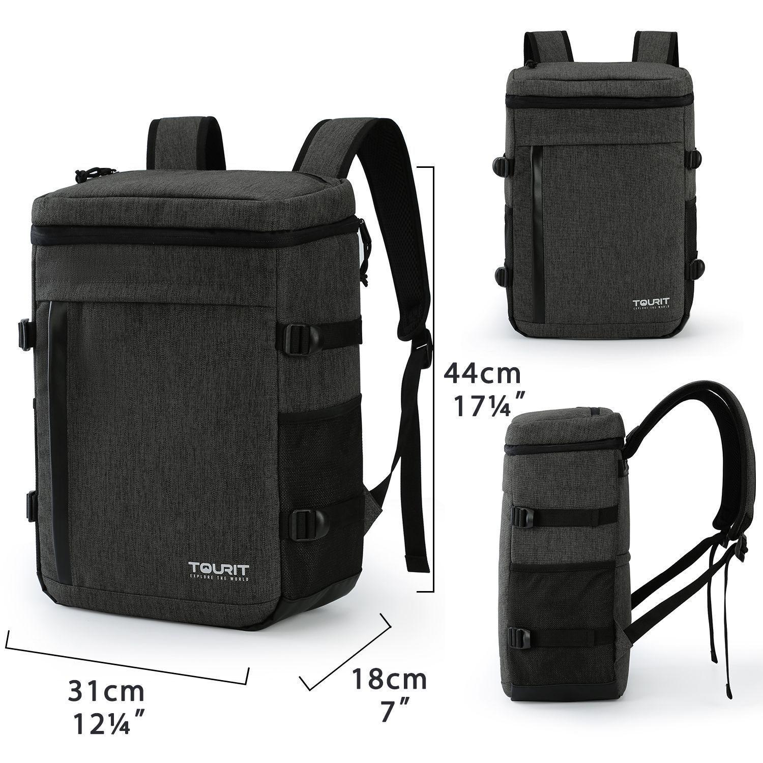 TOURIT Mochila térmica para 32 latas - Gris Oscuro-3