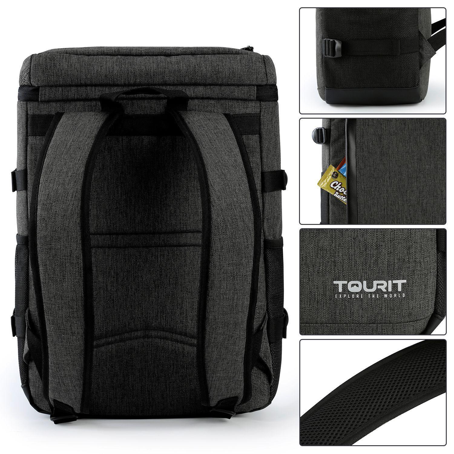 TOURIT Mochila térmica para 32 latas - Gris Oscuro-1