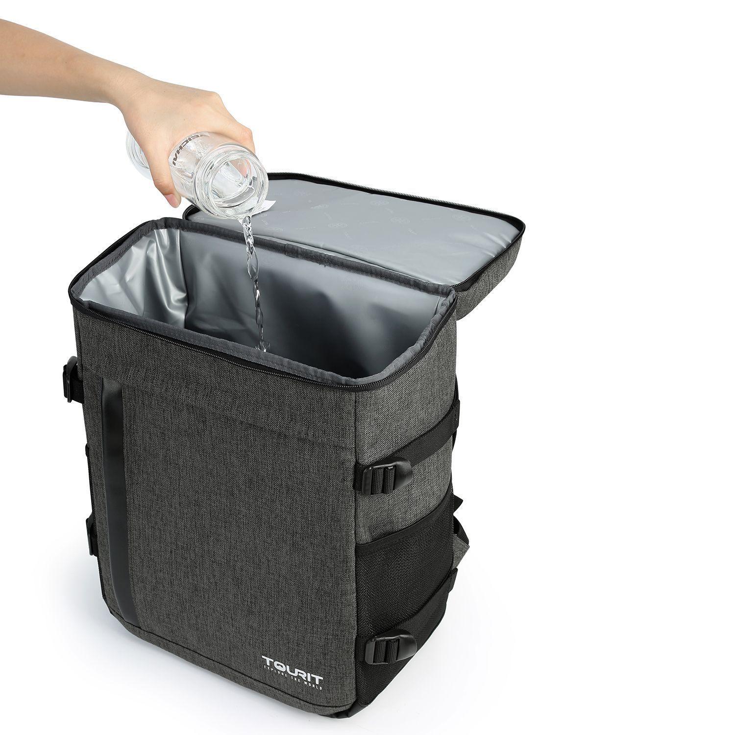 TOURIT Mochila térmica para 32 latas - Gris Oscuro-5