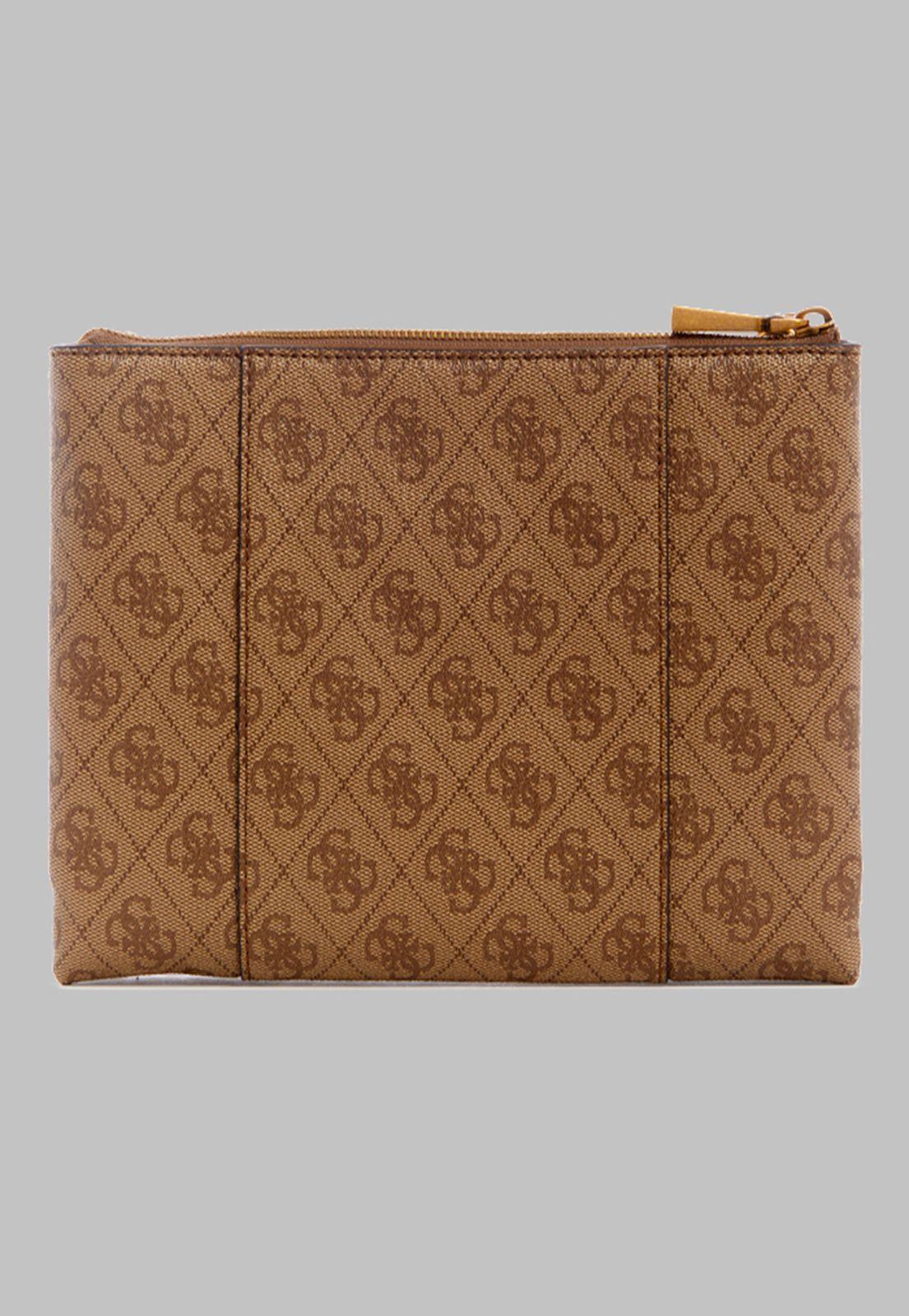 Mini Cartera Guess Noelle Dbl Zip Crossbody Lte Café-2