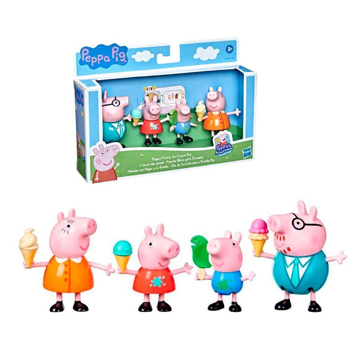 Peppa Pig Set De 4 Figuras - Helado Con Peppa Y Su Familia-0