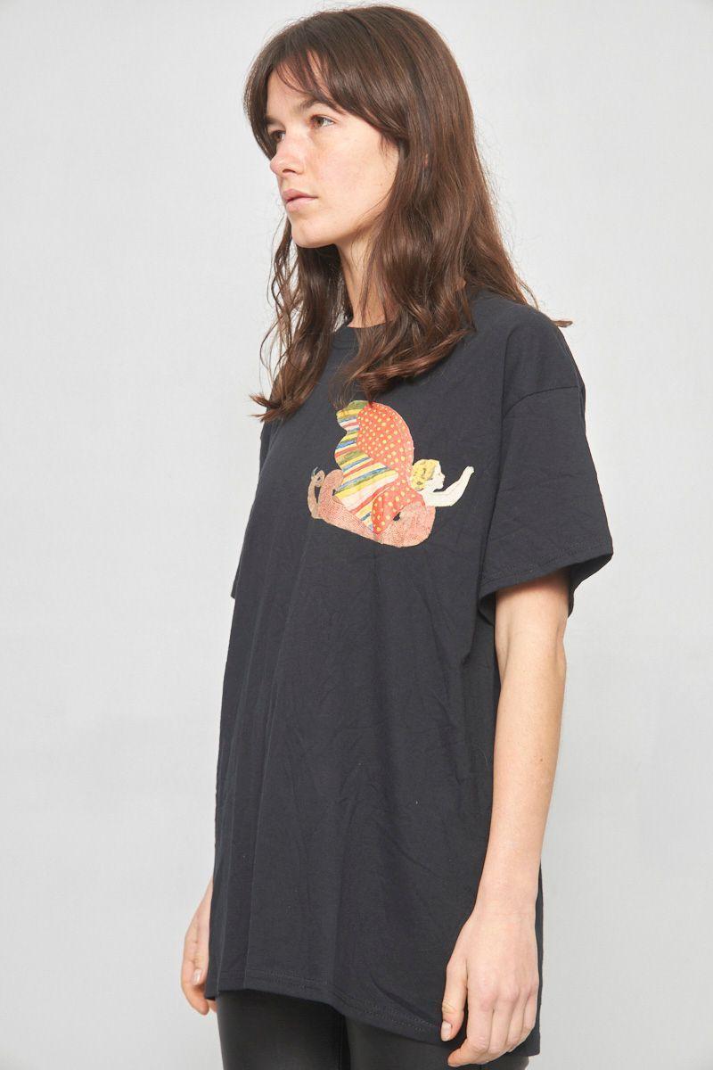 Polera casual reciclado negro nyfll talla L  -1