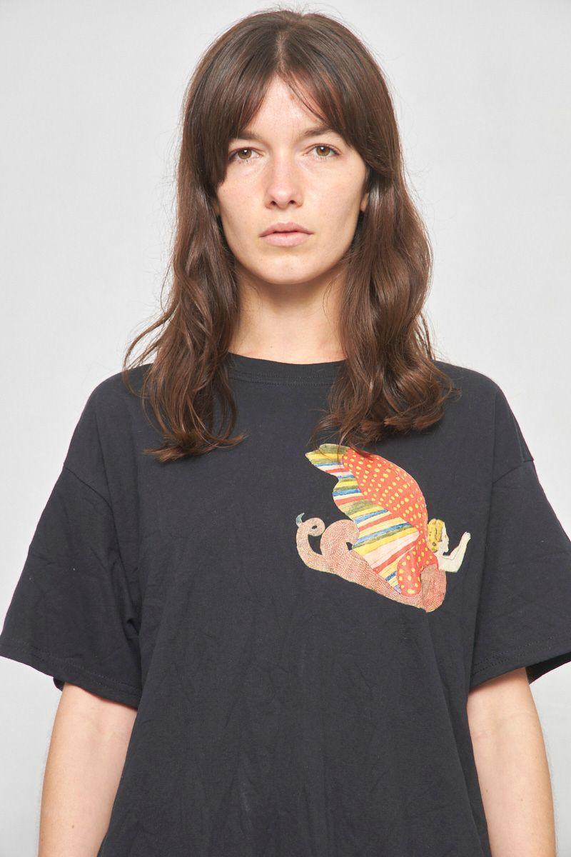 Polera casual reciclado negro nyfll talla L  -4