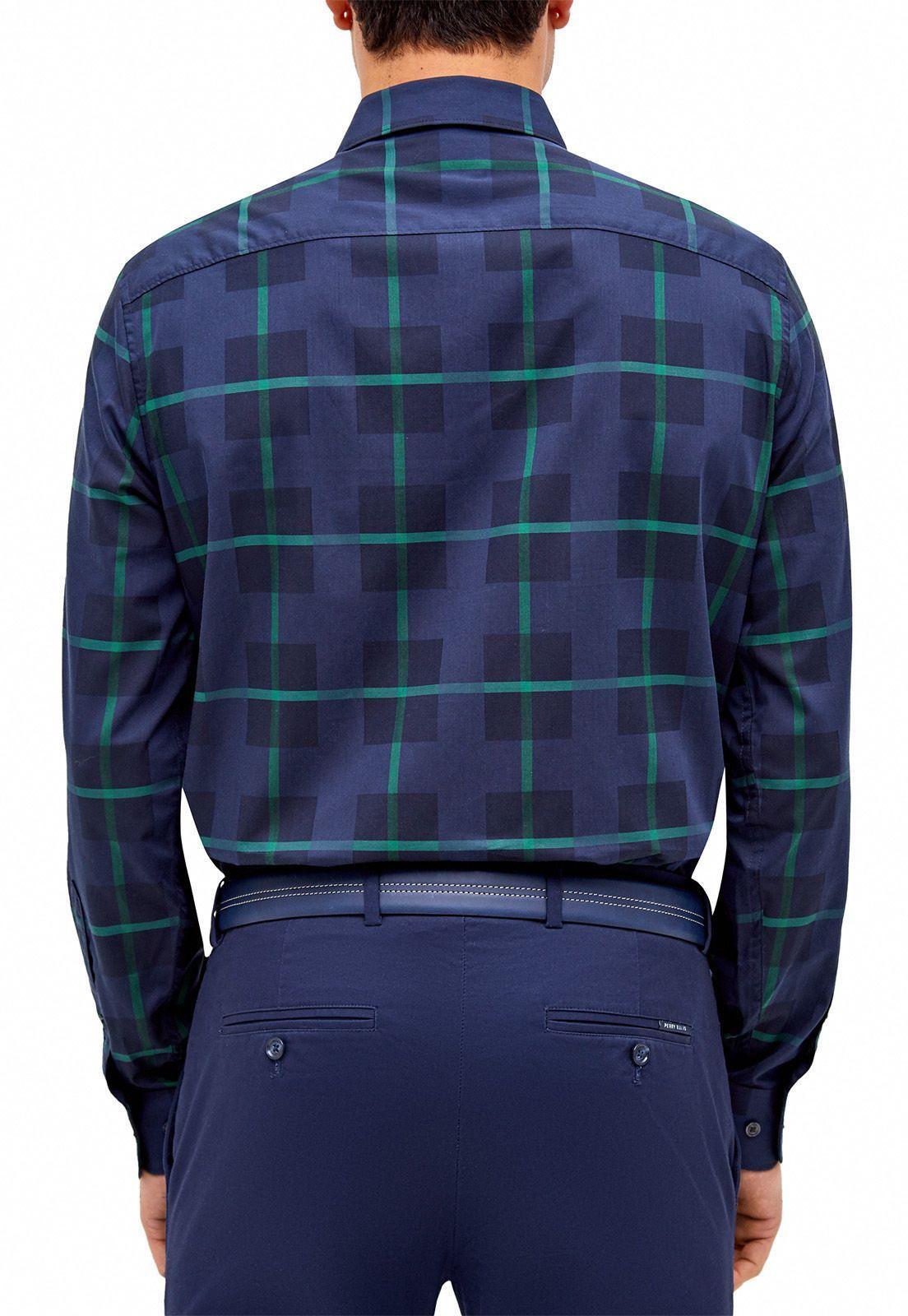 Camisa cuadros azul manga larga-2