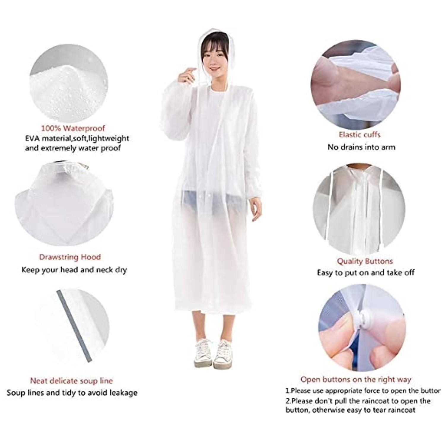 Poncho Impermeable Con Gorro Para Lluvia Transparente-4