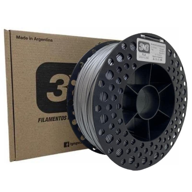 Filamentos Pla 3n3 1kg 1.75mm Gris Plomo-0