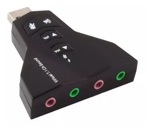Tarjeta De Sonido Usb 7.1 Para Pc Doble Jack -2