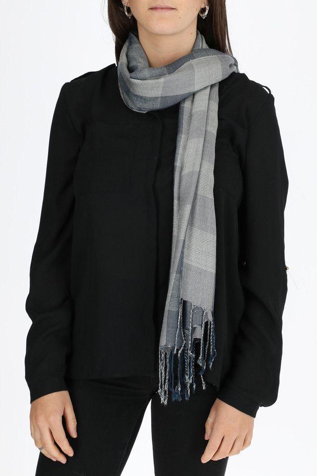 Pañuelo Liso Check Negro Humana-2