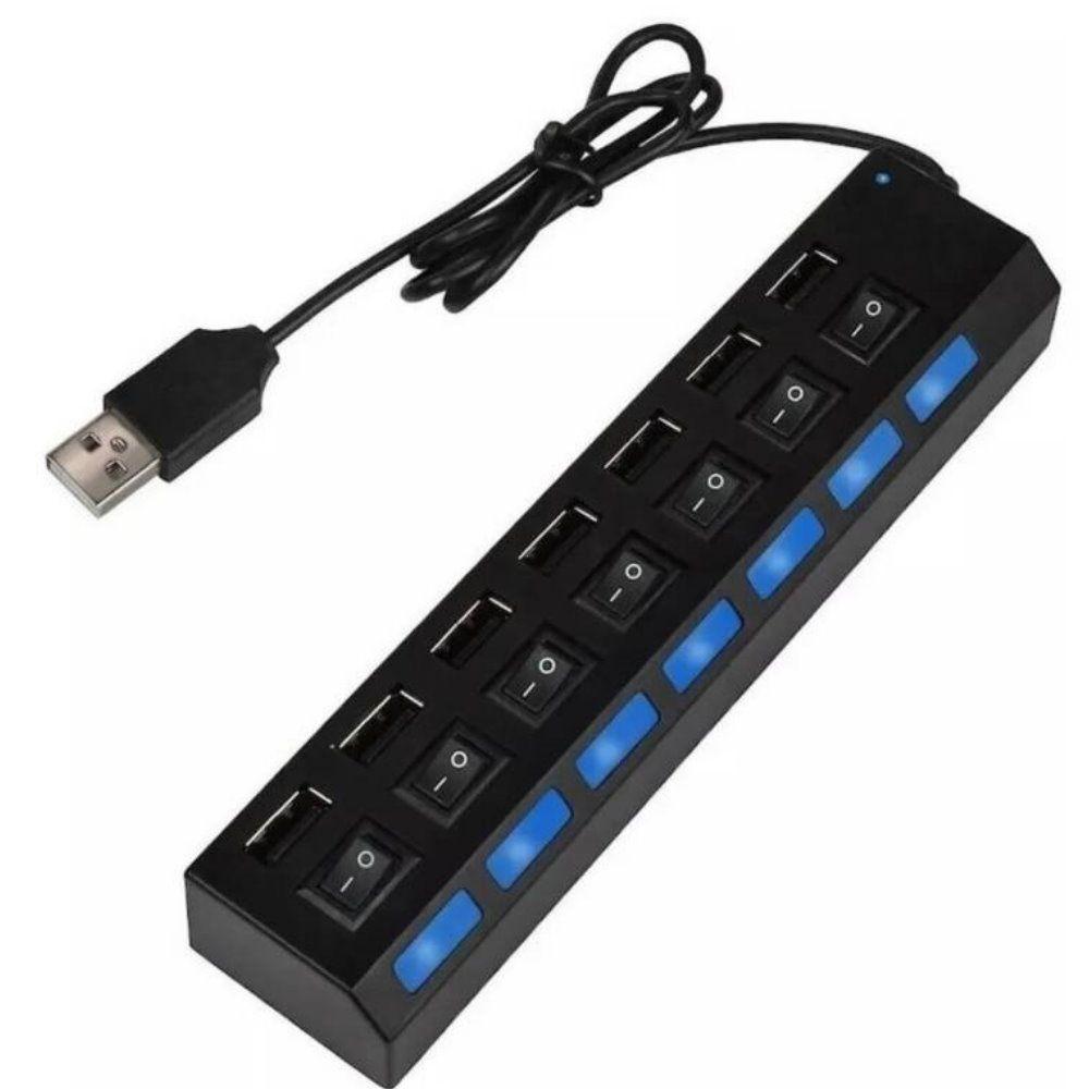 Hub 7 puertos usb 480mbps luz indicador-0