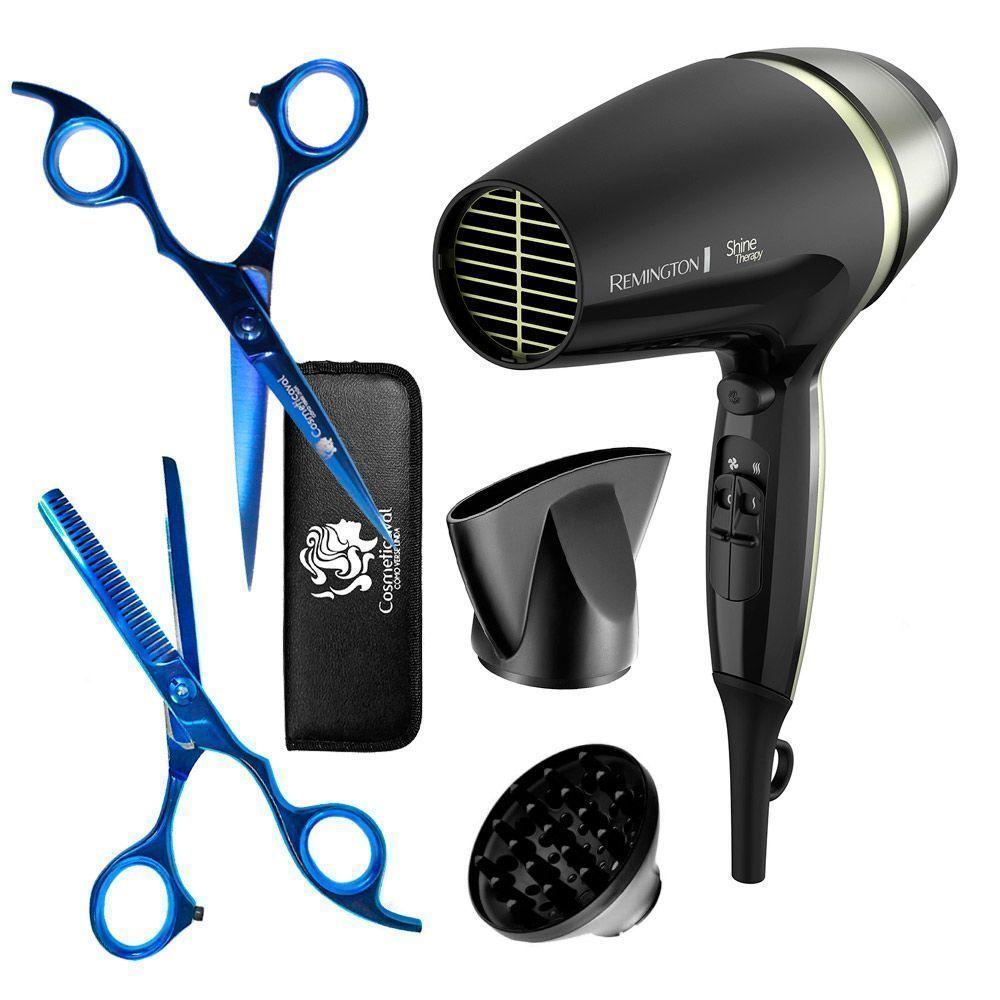 Kit secador pelo Remington negro y kit tijeras profesional-0