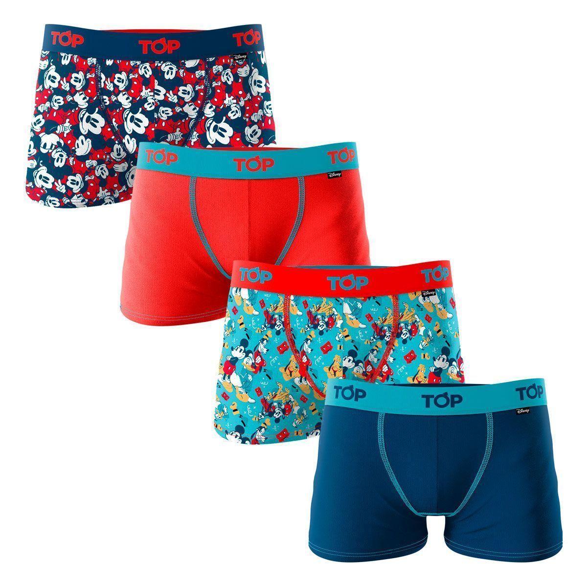 Boxer Niño Algodón Top Disney Pack 4-0