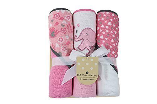 Pack de toallas con capucha para bebé Cudlie rosa-0