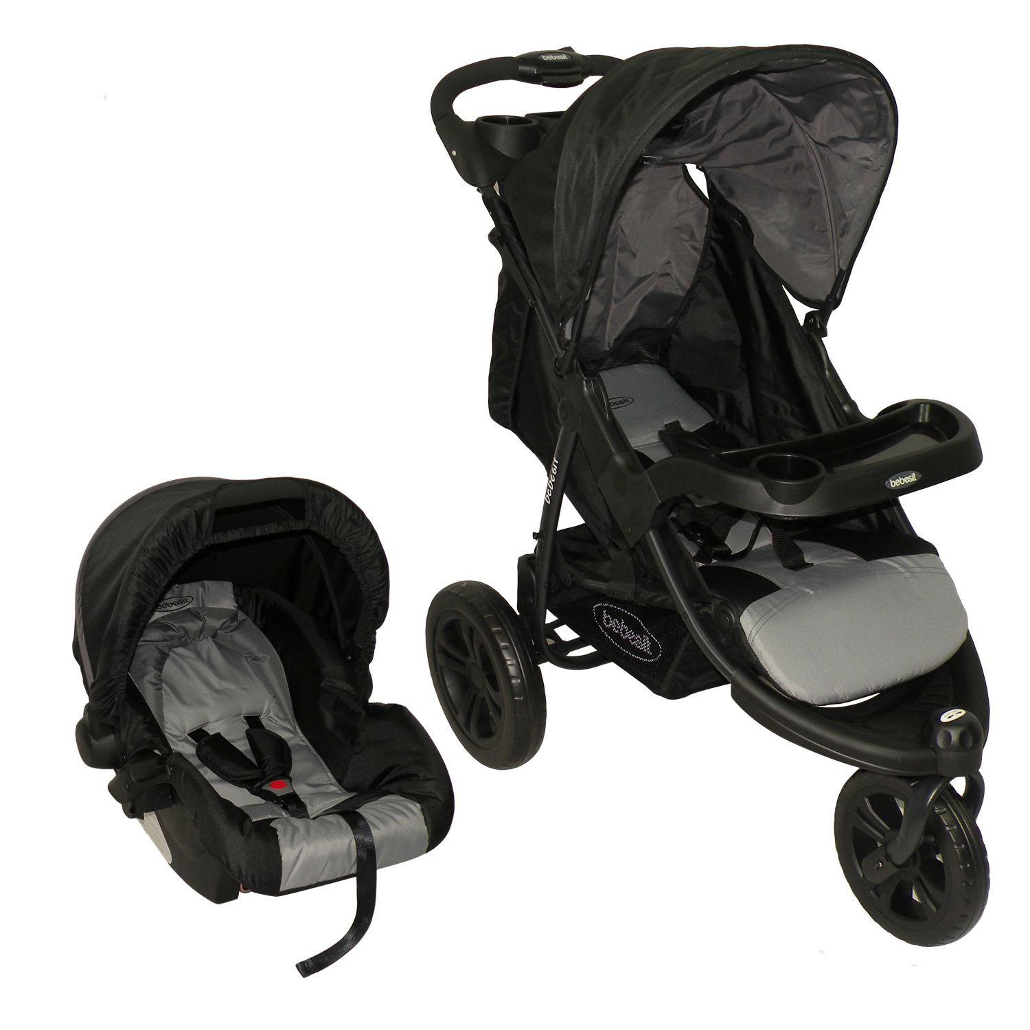 Coche Travel System Fox Negro con Gris-0