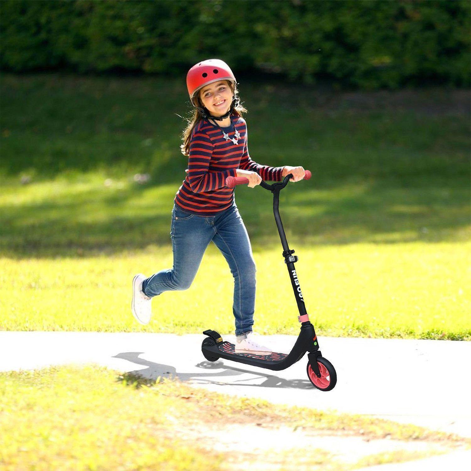 Scooter Eléctrico Faro y Altura Ajustable Rosado-1