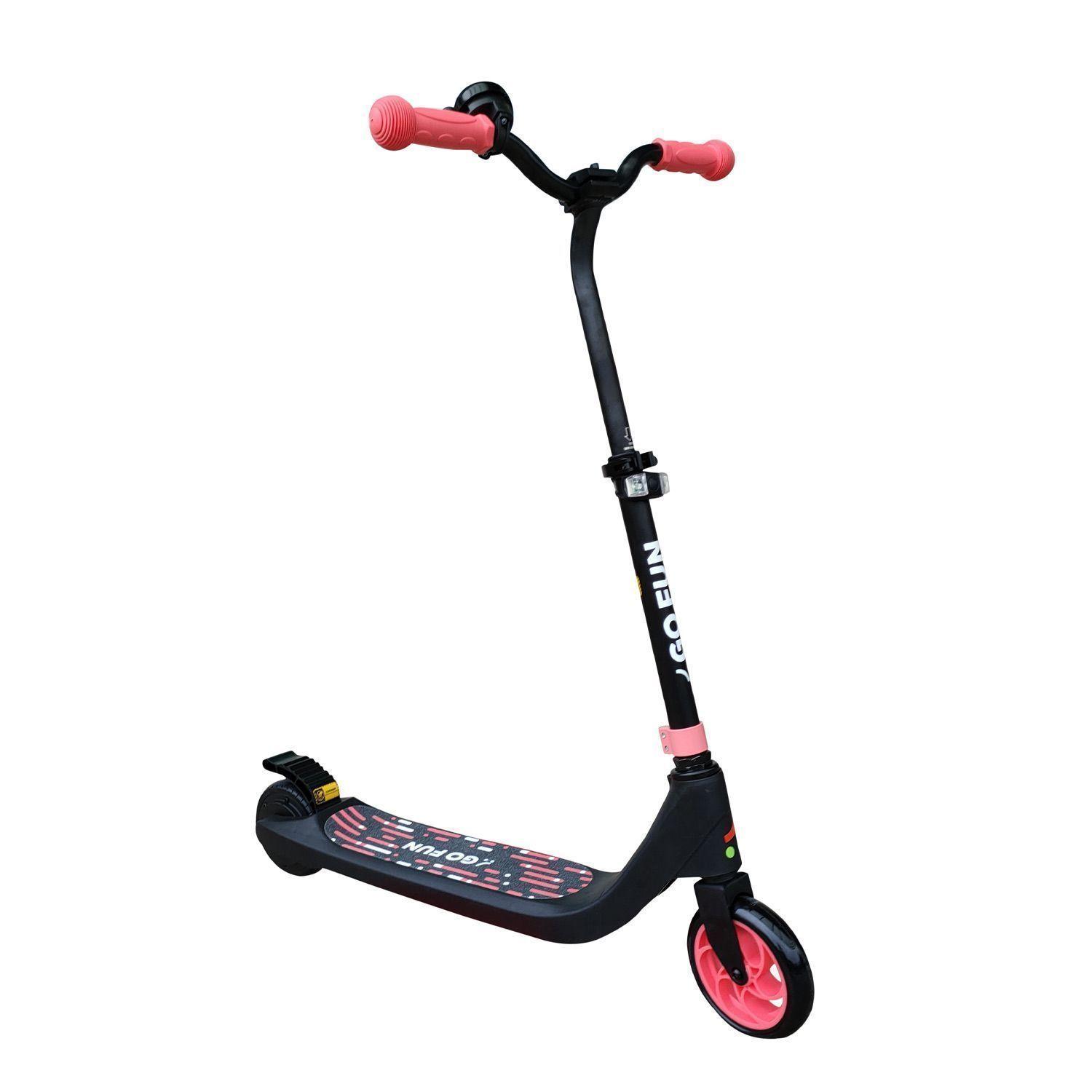 Scooter Eléctrico Faro y Altura Ajustable Rosado-0
