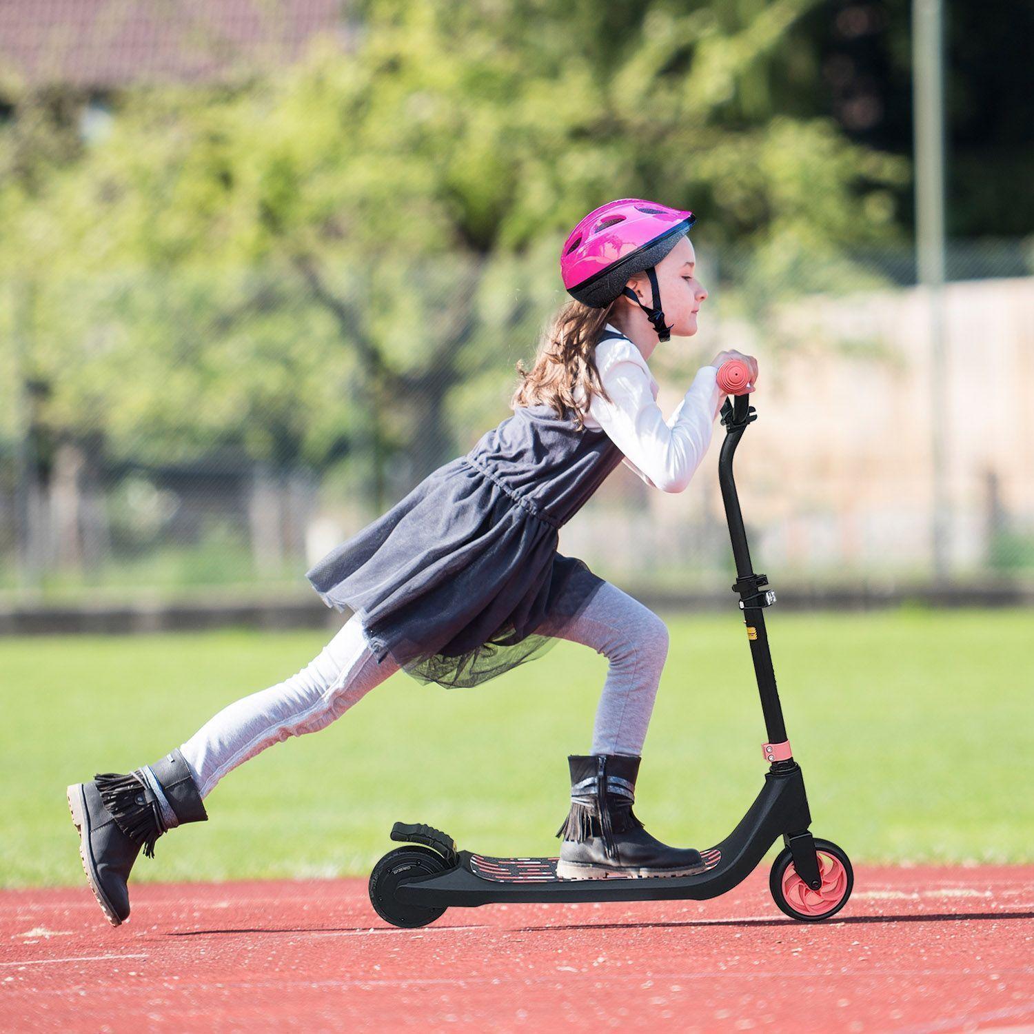 Scooter Eléctrico Faro y Altura Ajustable Rosado-5