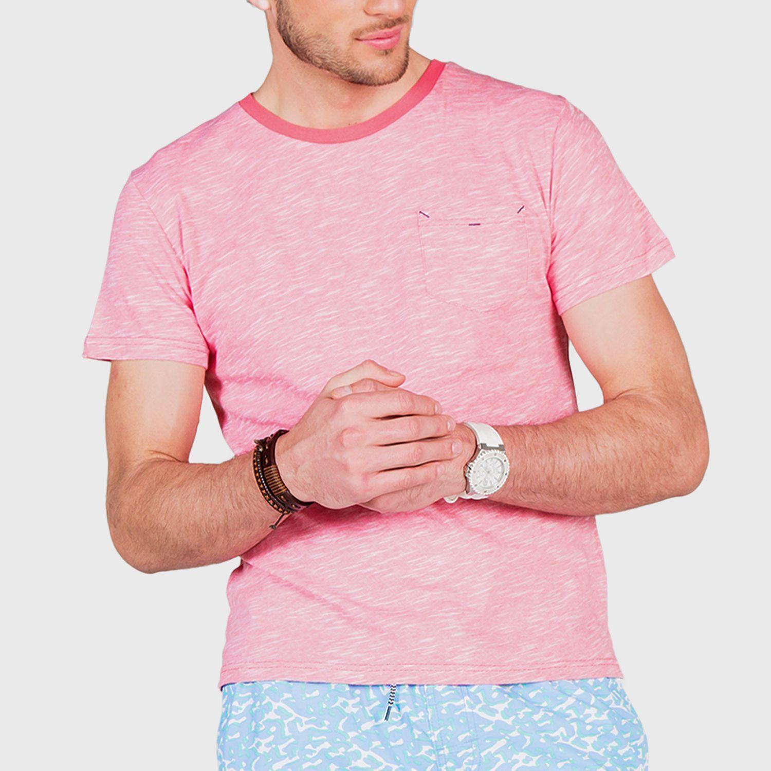 Polera Casual Algodón Cuello Redondo Rojo-0