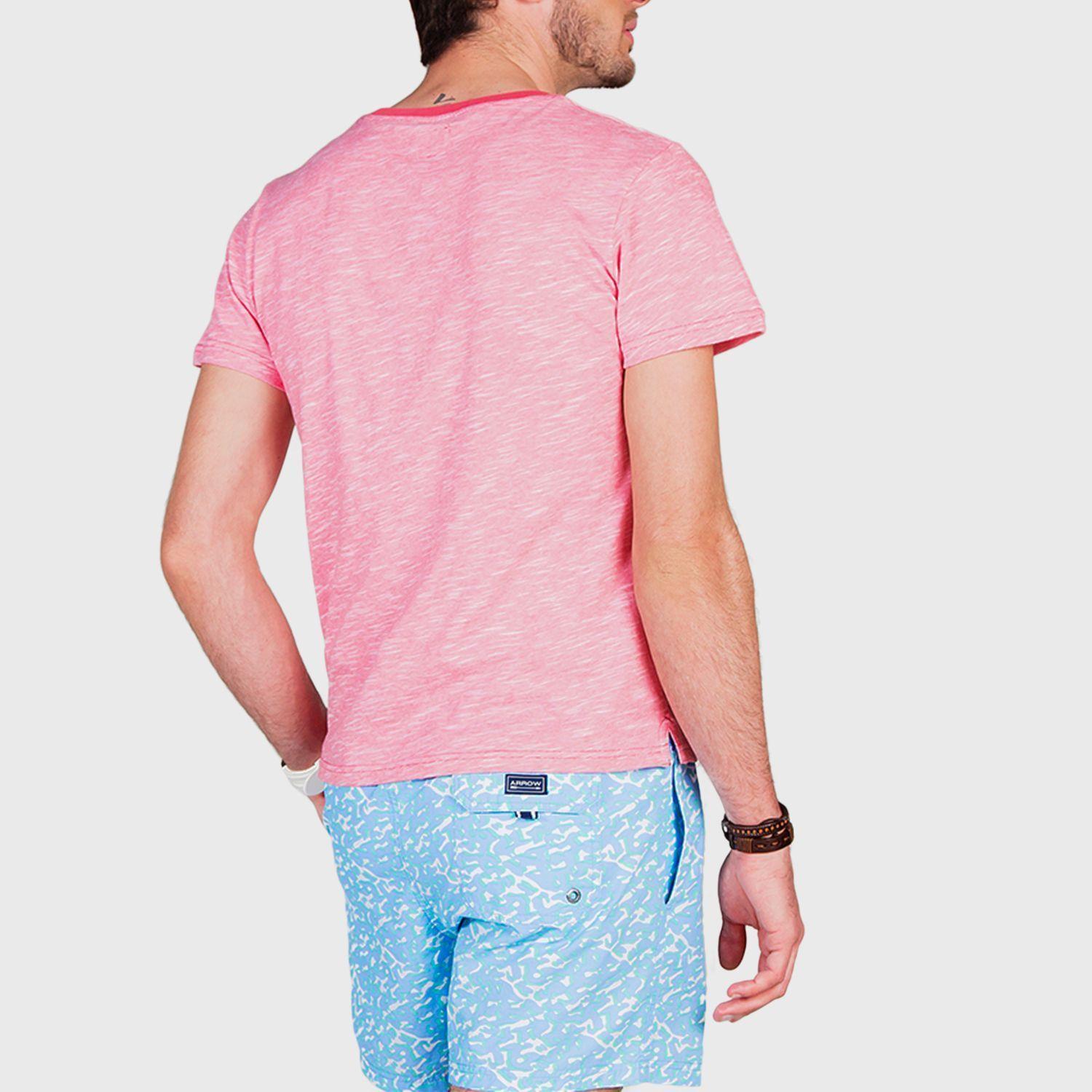 Polera Casual Algodón Cuello Redondo Rojo-1