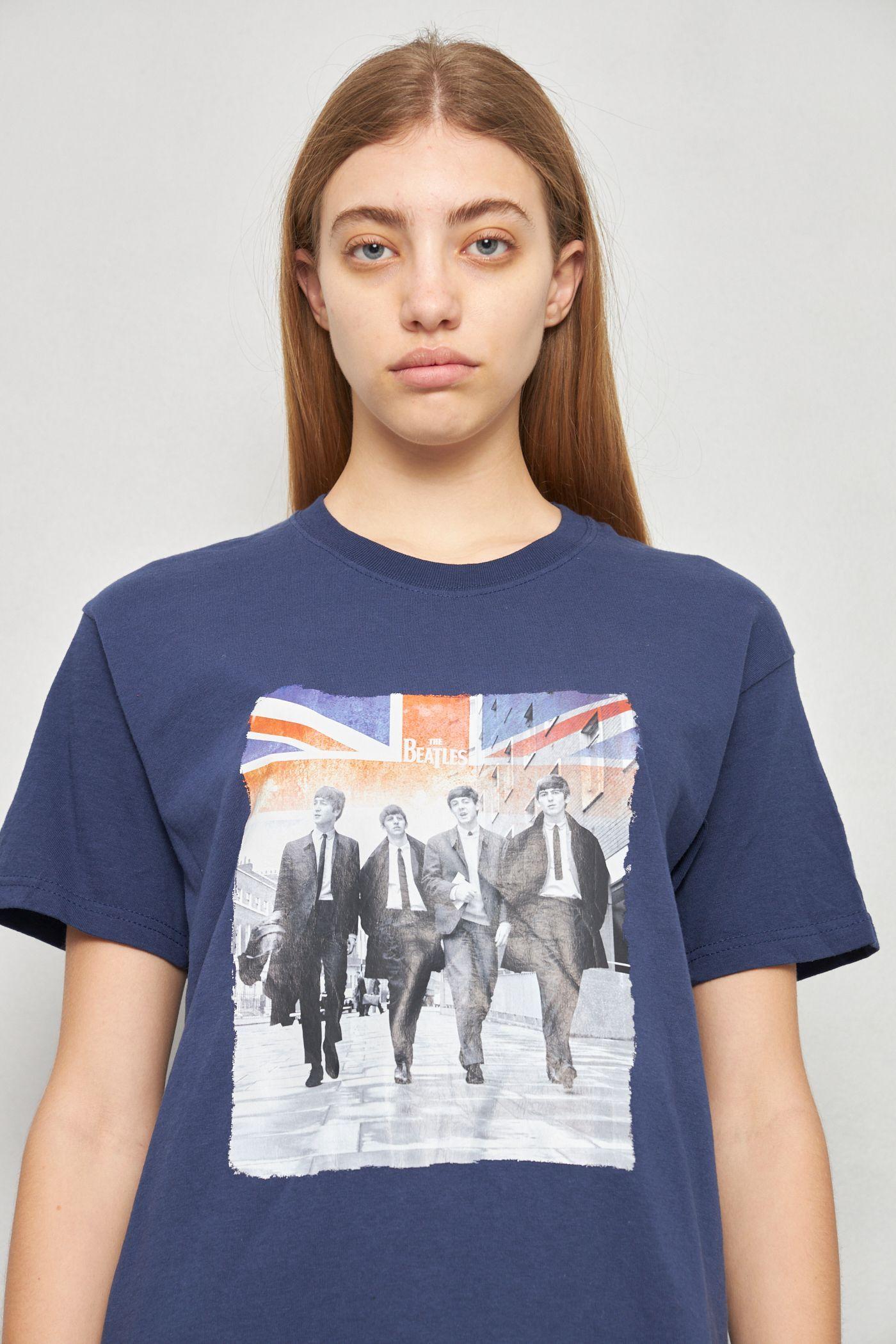 Polera casual reciclado azul the beatles talla M -4