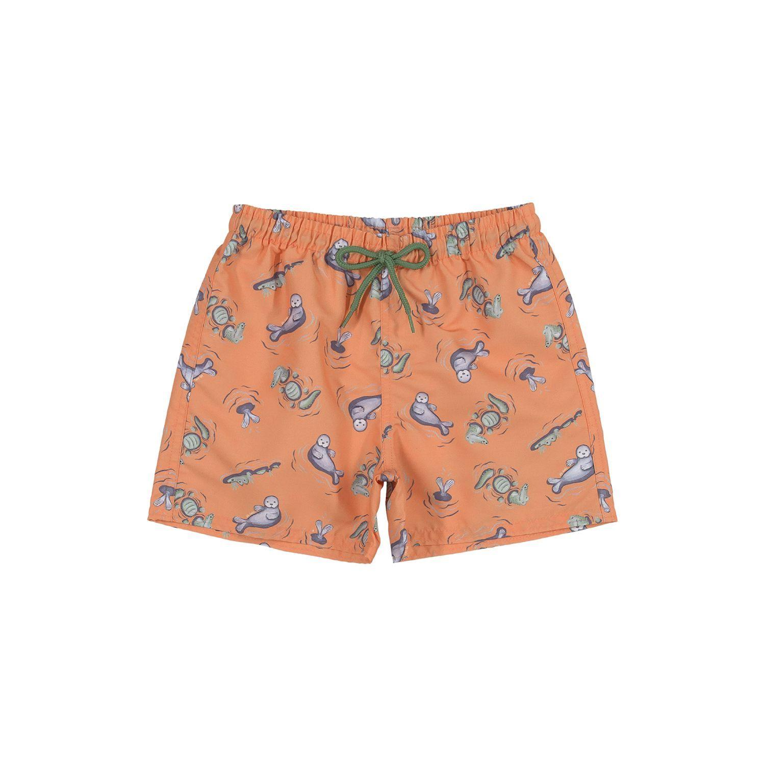 Conjunto del Mar Polera y Shorts Verde y Naranja Up Baby-2