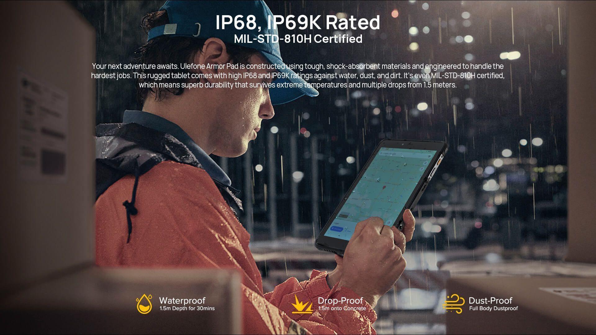 Tablet Rugged Armor - IP68 4G Resistente Golpes Polvo Agua-4
