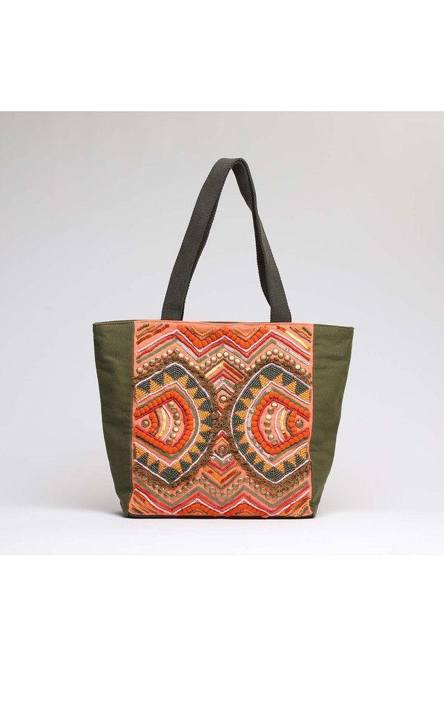 Cartera Hombro Verde Tribu Humana-0
