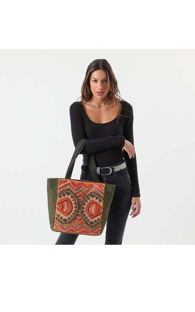 Cartera Hombro Verde Tribu Humana-4