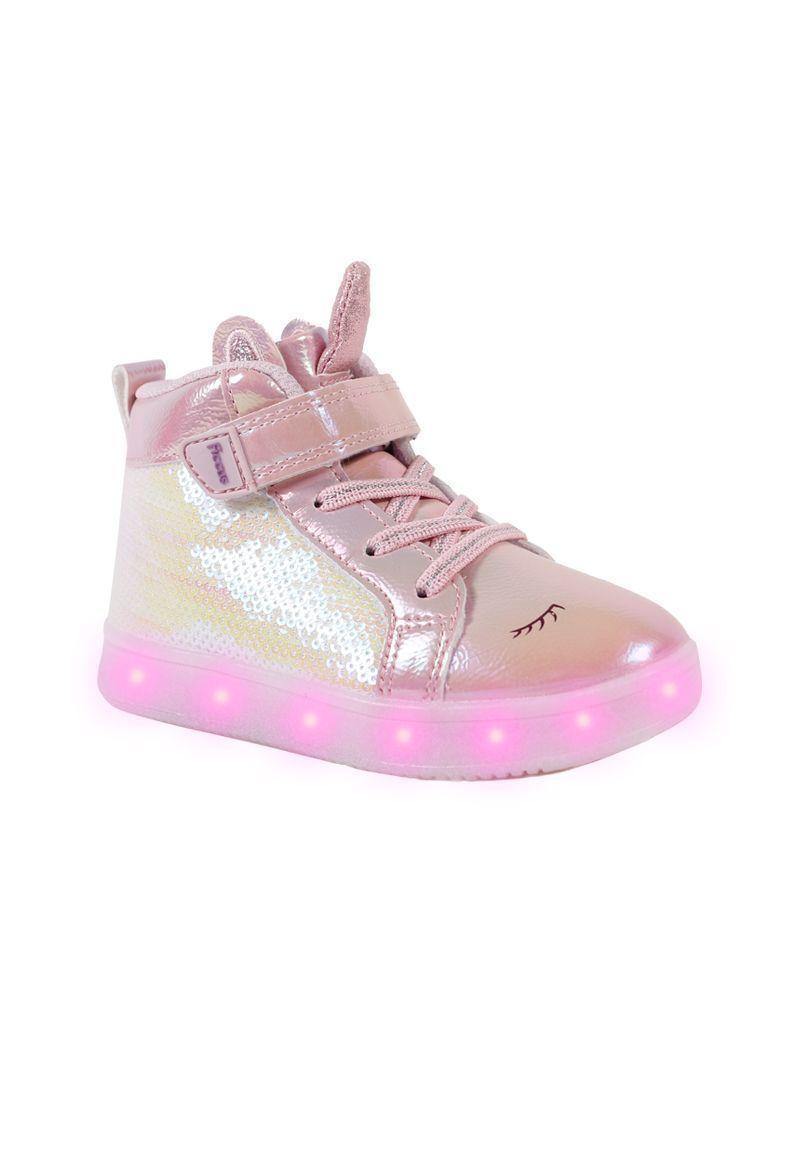Zapatila Led Caña Velcro Elástico A Caminar Niña Ficcus-1