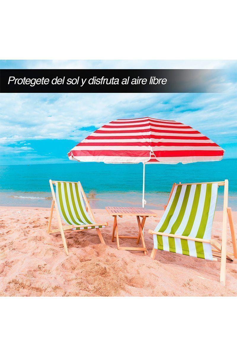 Quitasol 200x220x220cm Blanco-Rojo-1