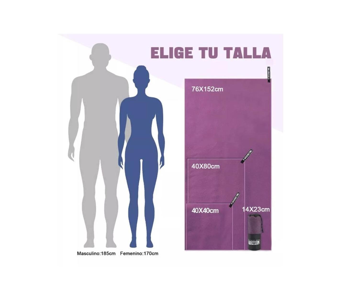 Toalla Baño Viaje De Microfibra De Secado Rápido, 3 Pcs VIOLETA-1